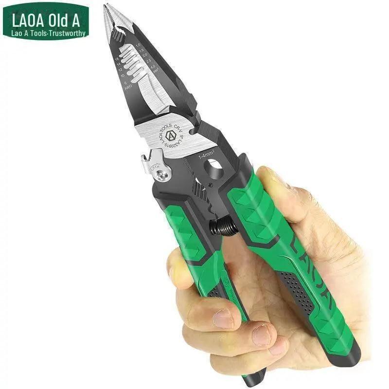 8-in-1 Multi-Function Stainless Steel Wire Stripping and Cutting Pliers for Electricians