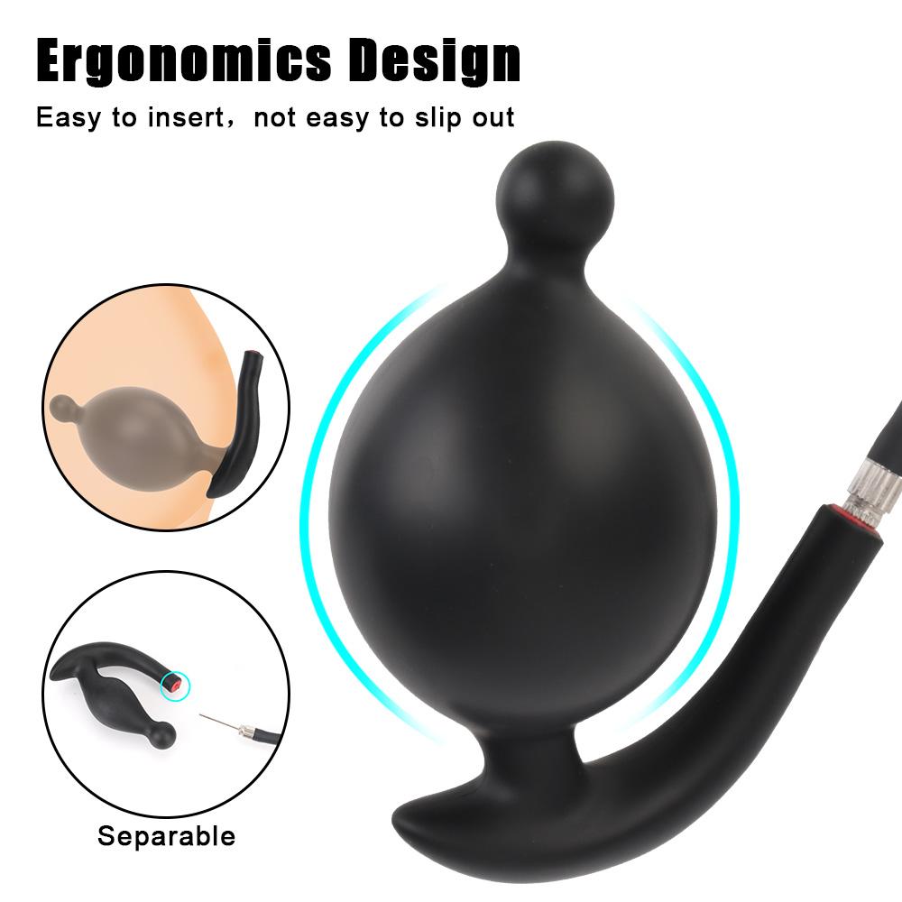 Go Out Inflatable Anal Plug Dilator Expandable Dildo Pump Silicone Huge Anus Butt Prostate Massager Ass Sex Toy For