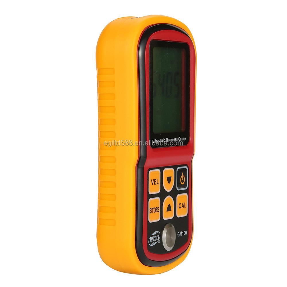 Benetech GM100 Ultrasonic Thickness Gauge Digital LCD Metal Thickness Gauge Sound Velocimeter 1.2-225mm(Steel)0.1mm Resolution