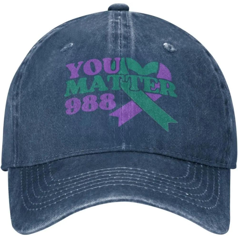 You Matters 988 Flag Suicide Prevention Awareness Hat Cowboy Black Baseball Cap Adjustable