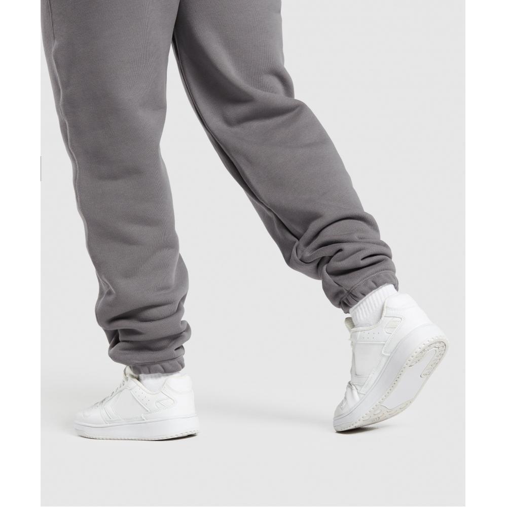 Gymshark Embroidered Oversized Jogger Brushed Grey B1c9z Gchk