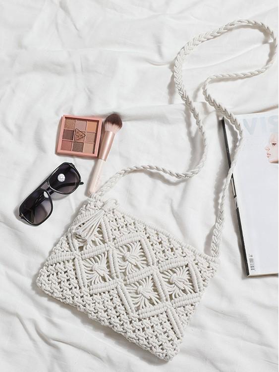 2025 Woven Tassel One-Shoulder Crossbody Clutch