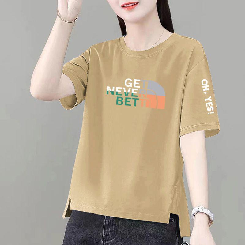 

Women s Asymmetrical Loose Fit Summer Cotton T-Shirt, Casual Korean Style, Plus Size. M [Under 100 lbs]