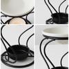 Artistic Iron S Shape Essential Oil Burners Candle Stand With Ceramic Tray For Safe Wax Melting And Essential Oil Use