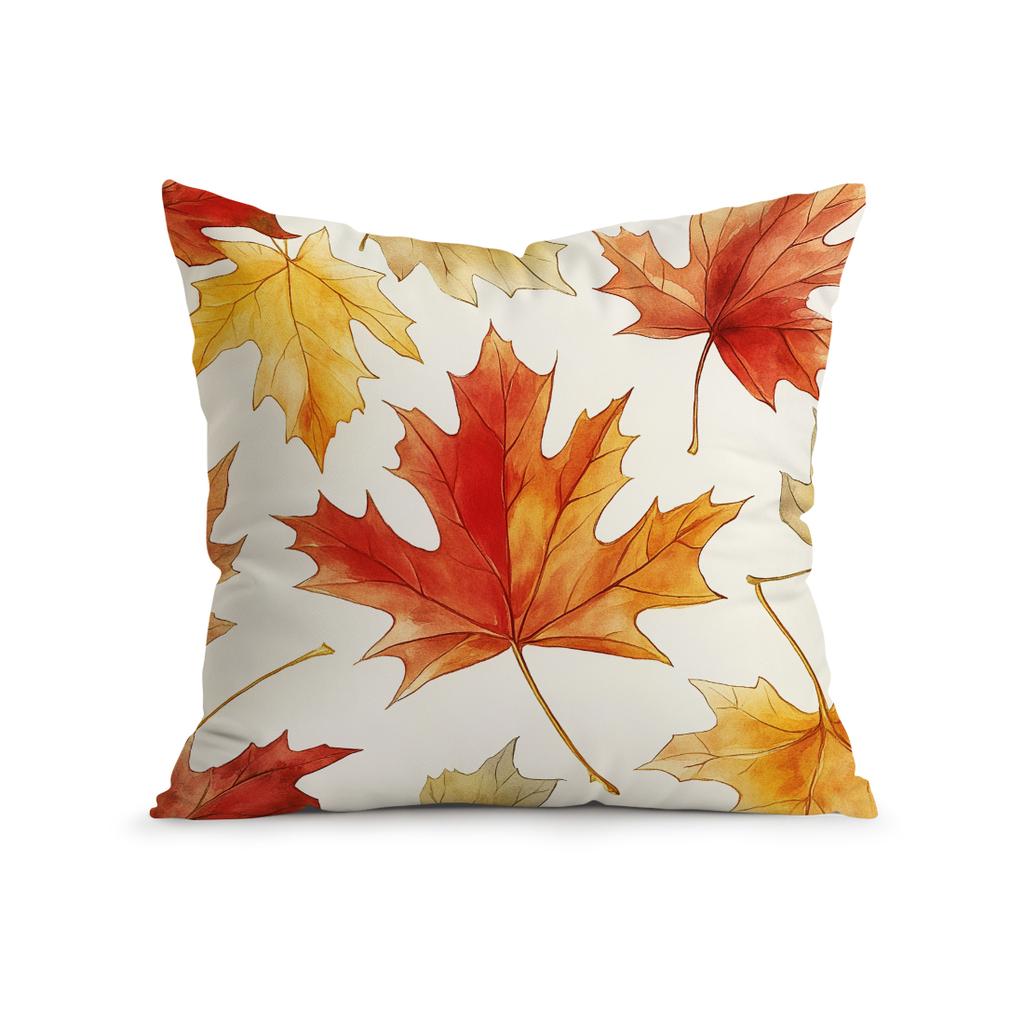 Home Decor Autumn Dog And Maple Leaf Pattern Pillowcase Pattern Cushion Cover Suitable For Sofa Bedroom Car Pillow Cover