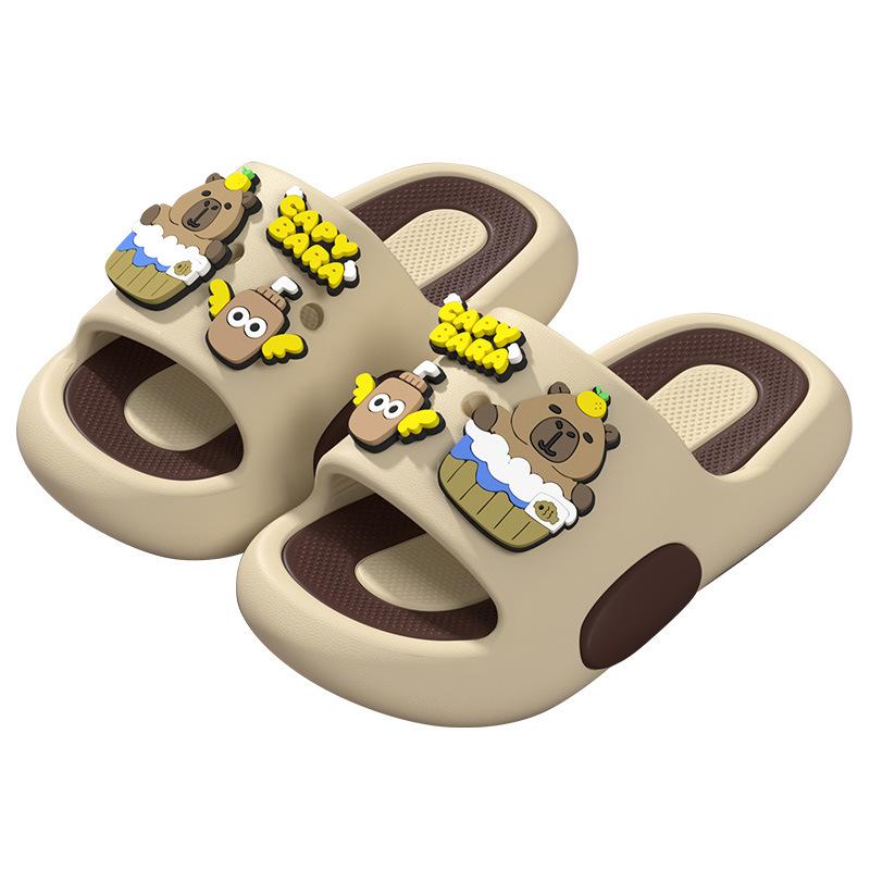 Children's slippers with a capybara design, comfortable for boys, summer cartoon cute non-slip indoor bathing soft-soled sandals