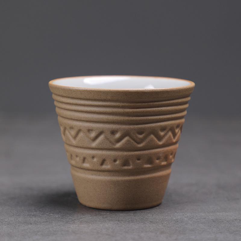 

Saudi Arabia coffee cup small retro coarse pottery espresso latte cup creative medium and ancient ceramic afternoon tea cup 60mL