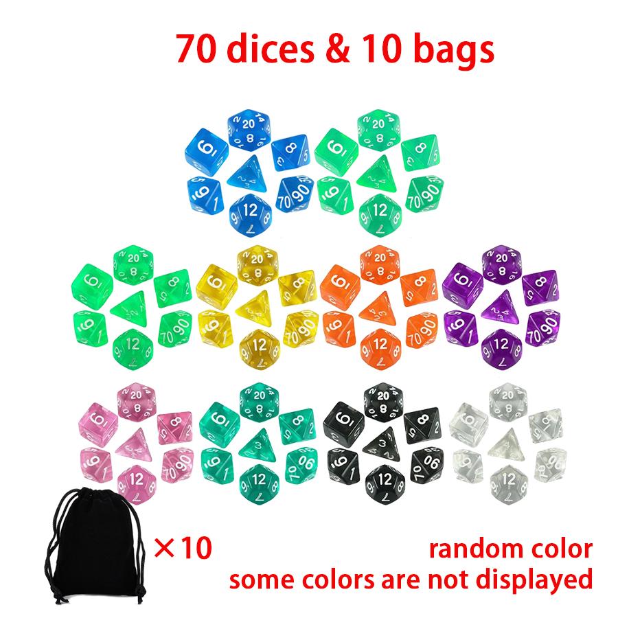 24/48/80pcs Bagged Polyhedral Dice COC & DND Tabletop Role Playing Board Game Accessories Atmosphere Creating Prop for Party XJM
