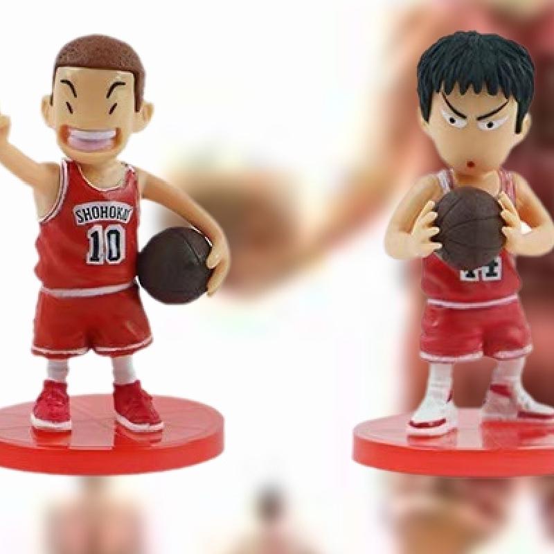 Dunk Slam Q Version Boys Pvc Figures White Red Outfit Basketball Decor Cake