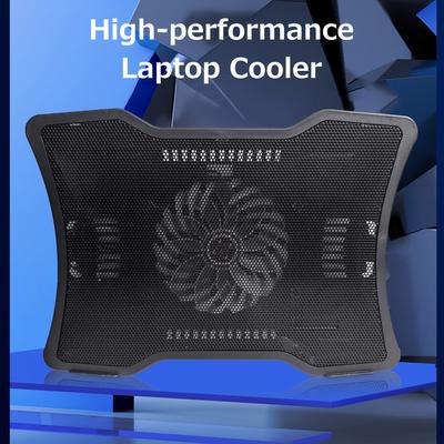 Refrigerador portátil para laptop Base de resfriamento de laptop com ventilador único Design Suporte para duas portas USB de baixo ruído