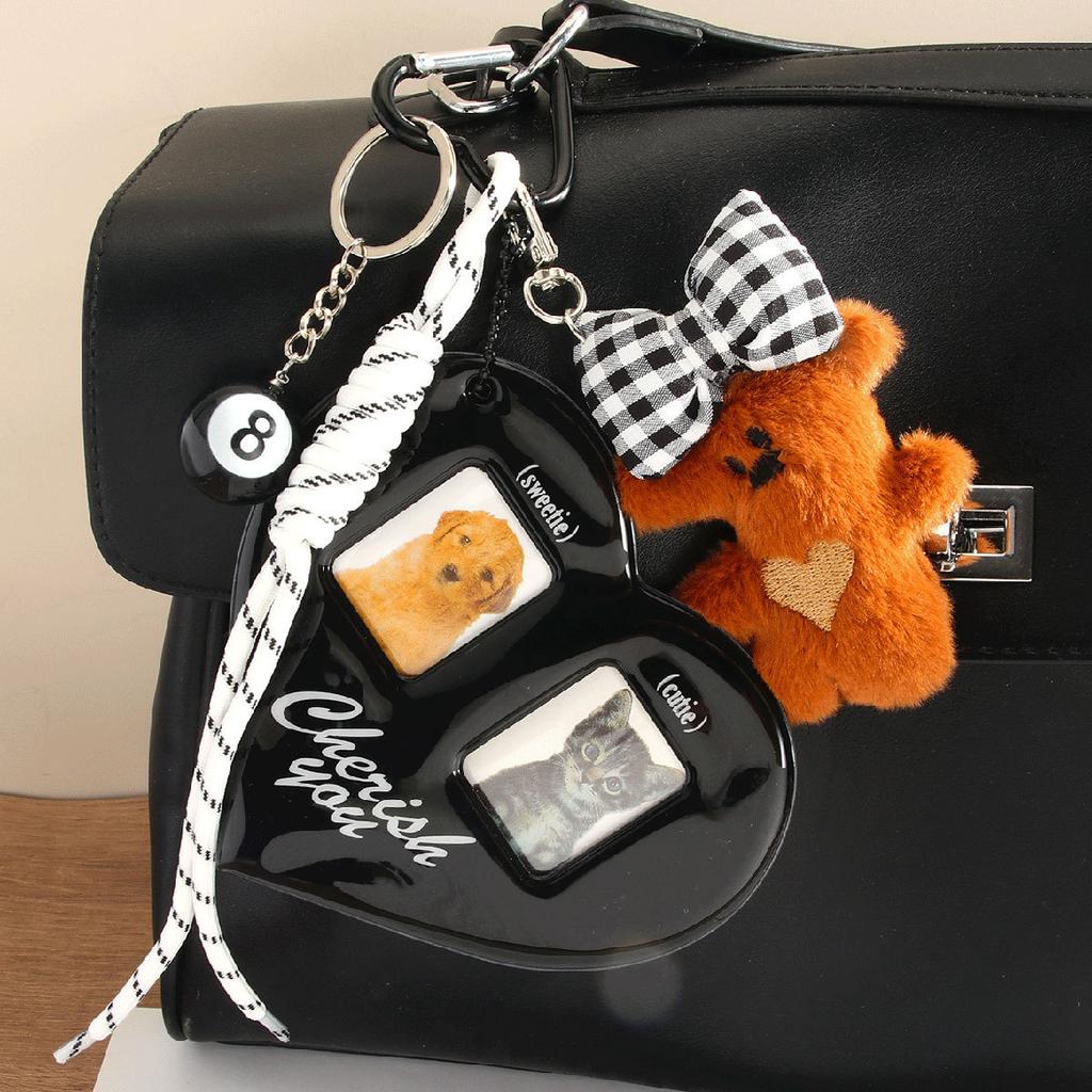 Cute Plush Puppy Bow Pendant Accessories Ins Wind Five-pointed Star Braided Rope Bag Pendant Keychain