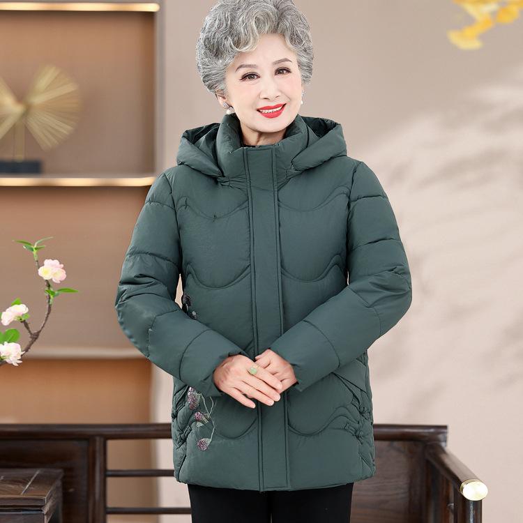 

Старая бабушка Зимняя одежда Хлопковая куртка Западный стиль Новая китайская Старая мать Зимняя длинная Куртка из хлопка для пожилой женщины. 5XL