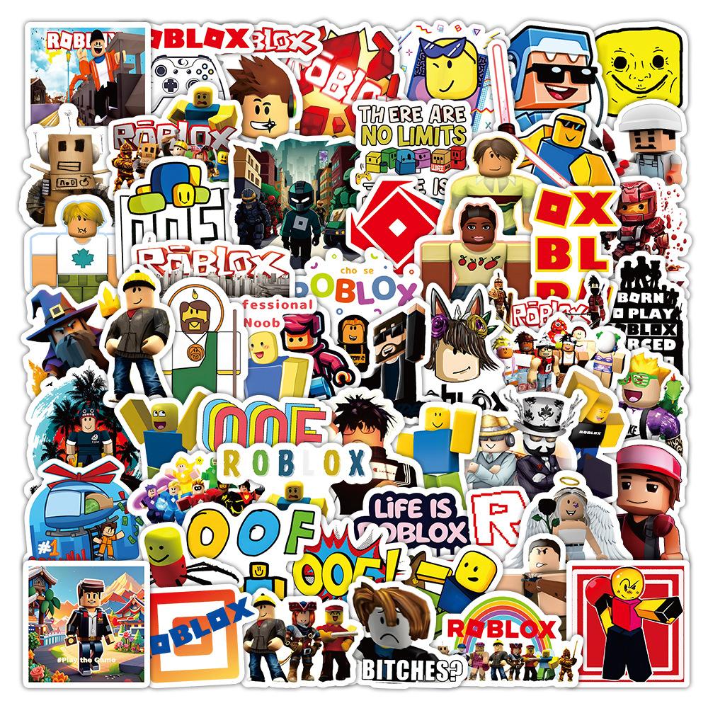 Roblox 60pcs Classic Sticker Surrounding Toys Doodle Stickers Cartoon Decorative Notebook Skateboard Decals Gift For Children