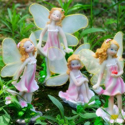 4 Stuks/Set Fee Beeldje Elf Beeldje Kunst Ambacht Buiten Tuin Decoratie Ornament