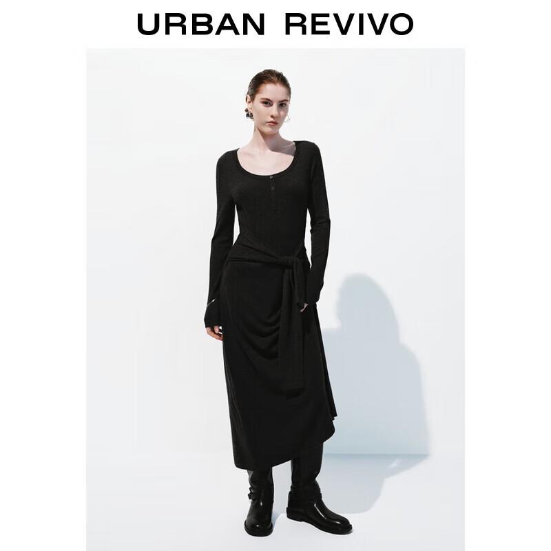 

UR Women s Simple Gray-Tone Bandage Knit Dress M