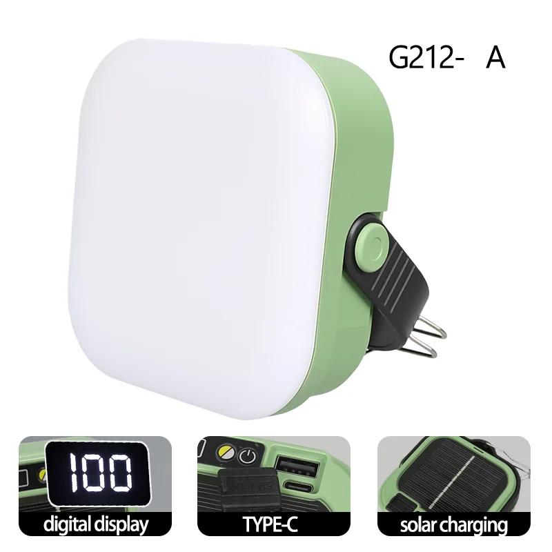 Solar Camping Lights 12 Modes Type C Rechargeable Lamp Outdoor Hanging Light Portable Fill Lantern Work Maintenance Lighting