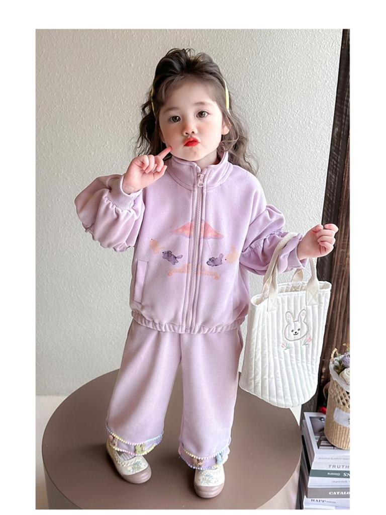 Meng Tang Tang Mädchen Frühlings-Kapuzenpullover-Set: 2026 Neues zweiteiliges Outfit im koreanischen Stil