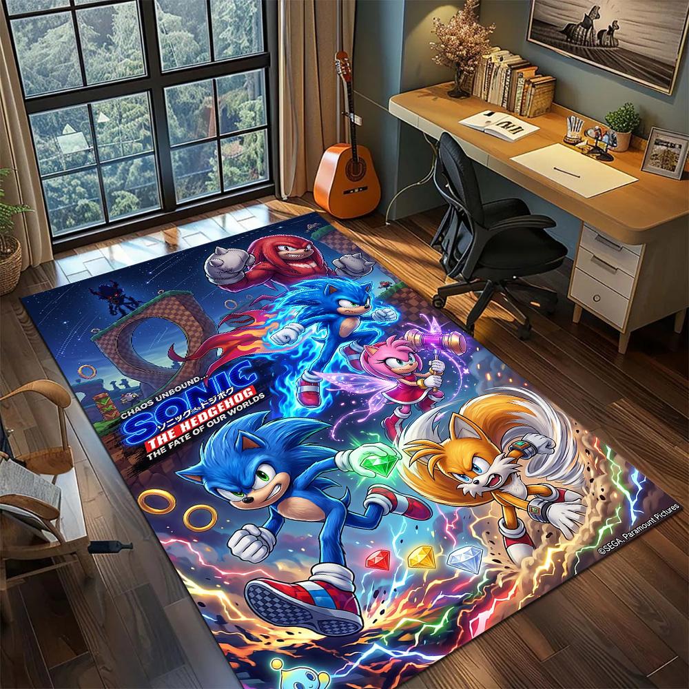 Sonic the Hedgehog Carpet Floor Mat Home Room Decor Washable Non Slip Large Area Gamer Bedroom YUN6512