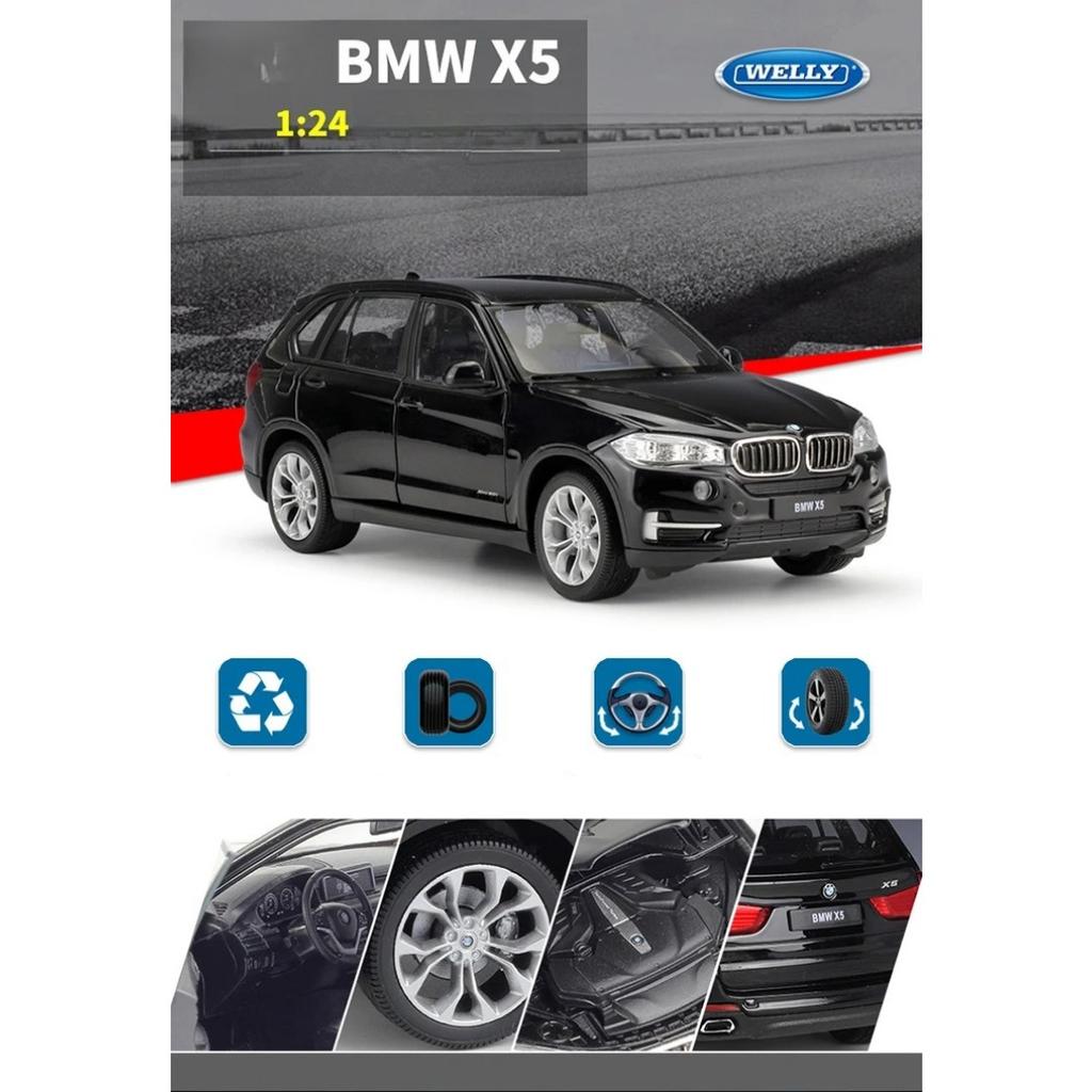 WELLY 1/24 BMW X5 SUV Alloy Car Model Diecasts Metal Toy Vehicles Car Model High Simulation Collection Childrens Gift Decoration