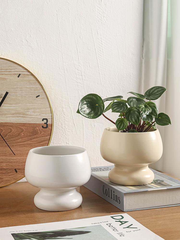 BRCeramic Flower Pot Moss Ball Butterfly Orchid Special Bonsai Art Flower Arrangement Art Sword Mountain Pot Succulent PlantsEY