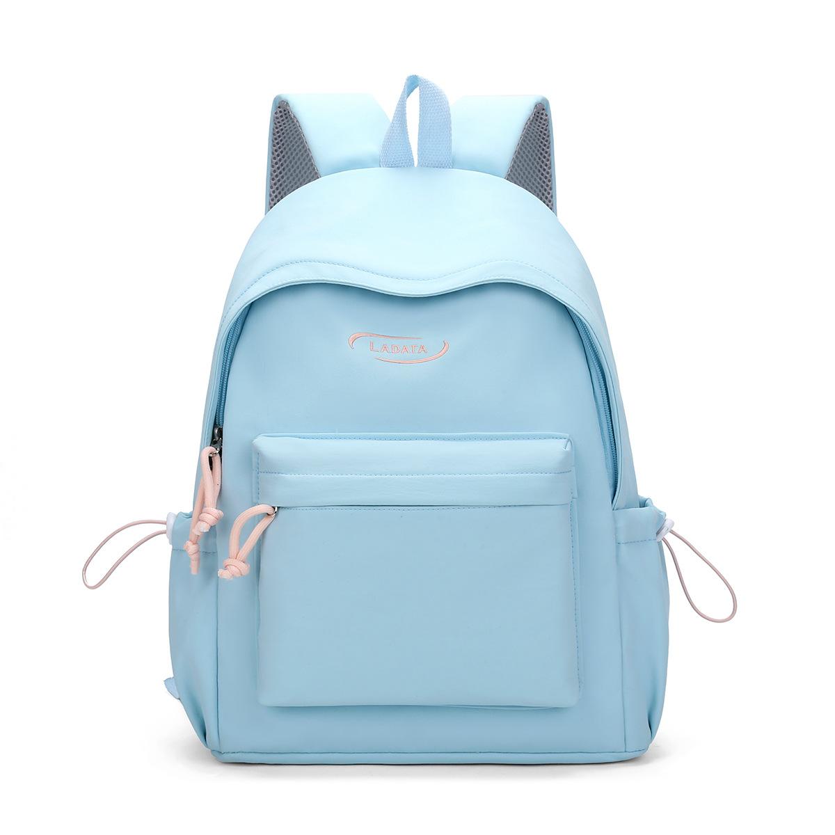 Canvas Patchwork Rugzak Eenvoudige Effen Kleur Schooltas voor Studenten Trendy Reizen Schoudertas