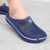 Women Men's Breathable Hollow EVA Clogs Lightweight Slip-on Beach & Casual Shoes with Sport Badge