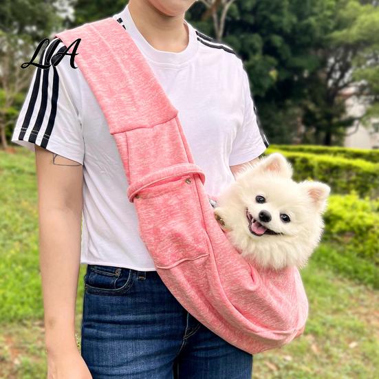 Compact Pet Travel Sling Crossbody Cat Carrier, Portable Hands Free Sling, Snap Closure, for Teddy Carrying Bag with Safety Buckle Small Dogs And Cats