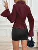 Elegant European Slim-Fit Long-Sleeve Waist-Cinching Top