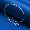 Luxurious 925 Sterling Silver Exquisite Heart-shaped Open Bracelet for Women's Fashion Parties and Wedding Accessories
