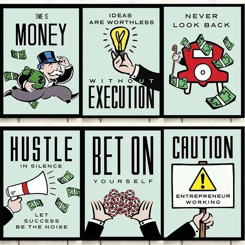 

Motivational Quotes Poster HD Prints Time Is Money Hustle In Silence Canvas Painting Wall Pictures For Living Room Home Decor 21cm×30cm NoFrame