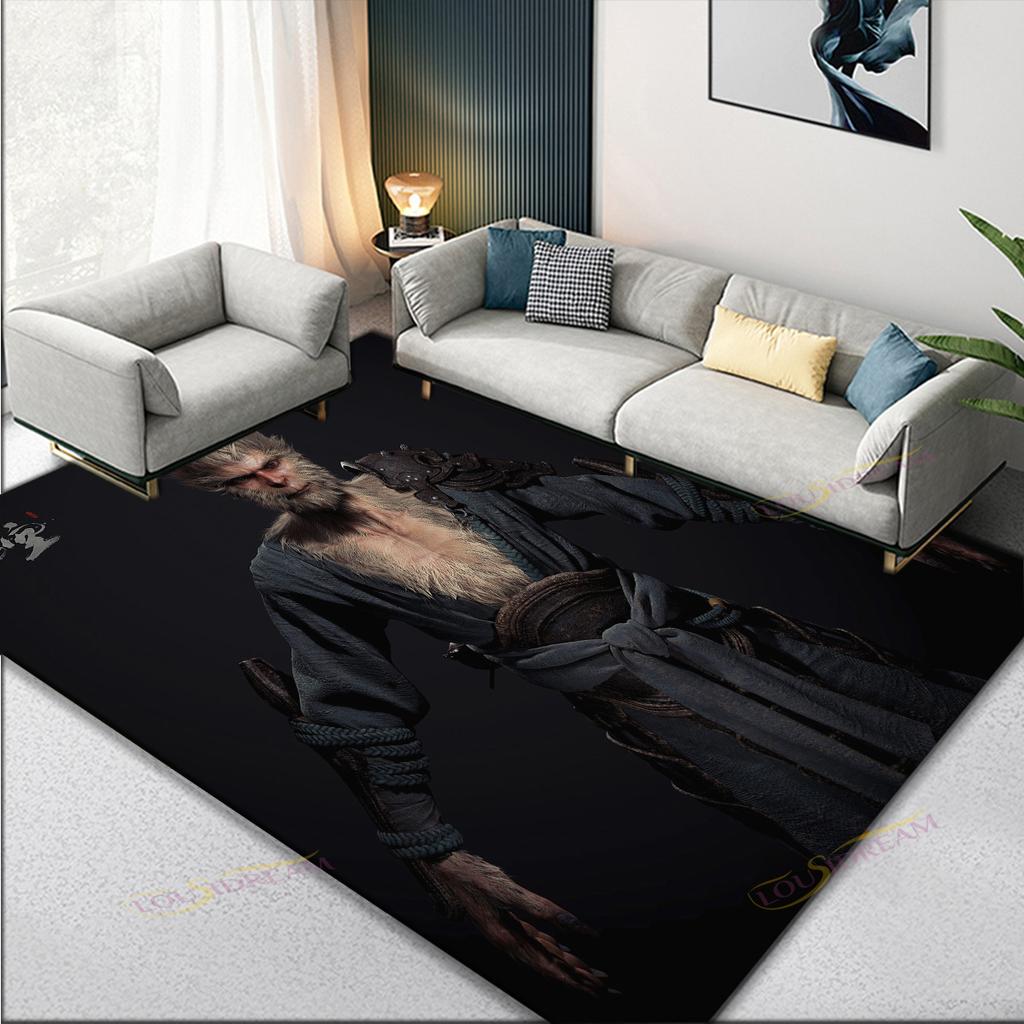 1PC Wukong Ring Velvet Floor Mat Modern Dirt Resistant Washable Erasable Waterproof Care-Free Home Decor