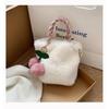 1 Pcs Plush Handbag Women's Shoulder Bags Messenger Bag Winter Warm Fluffy Bucket Bag