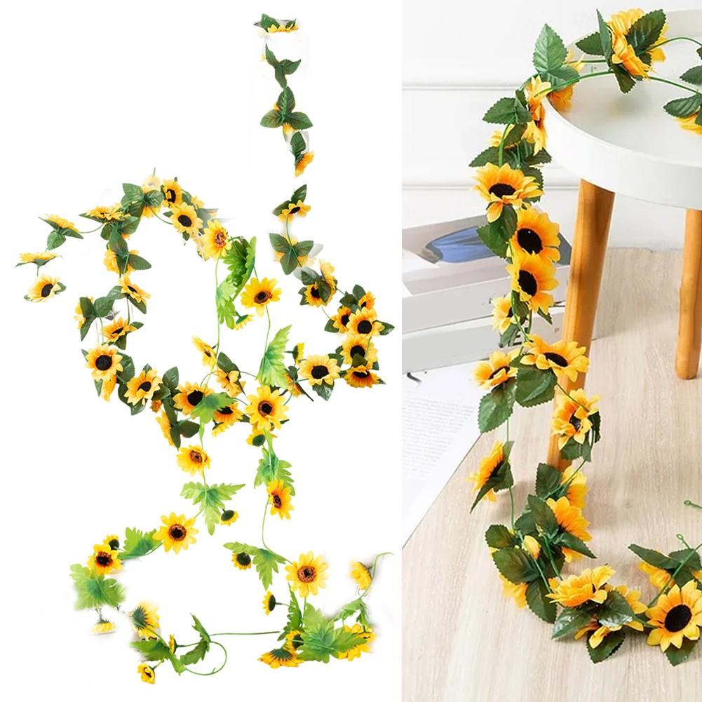 Artificial Flower Garland Sunflower Vine Garland Premium Silk Material