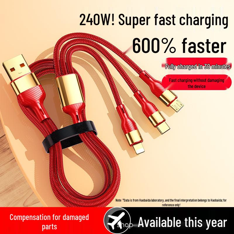 

240W Super Fast Charging Cable Set: 3-in-1 Cables for Apple 1716 Promax 1.3m