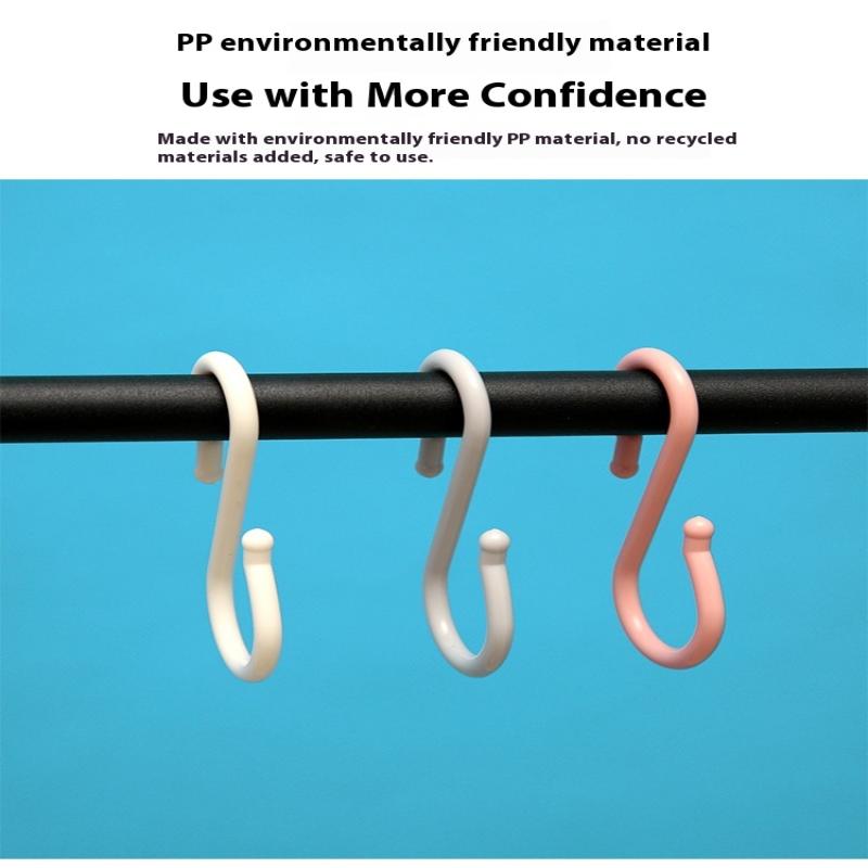 8Pcs S-Shaped Door Behind Hook Multi-Purpose Kitchen Hooks Wardrobe Clothes Cross Bar Universal Portable Bathroom Plastic Hook