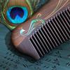 Carpenter Tan Peacock Feather II Wooden Comb Gift Set