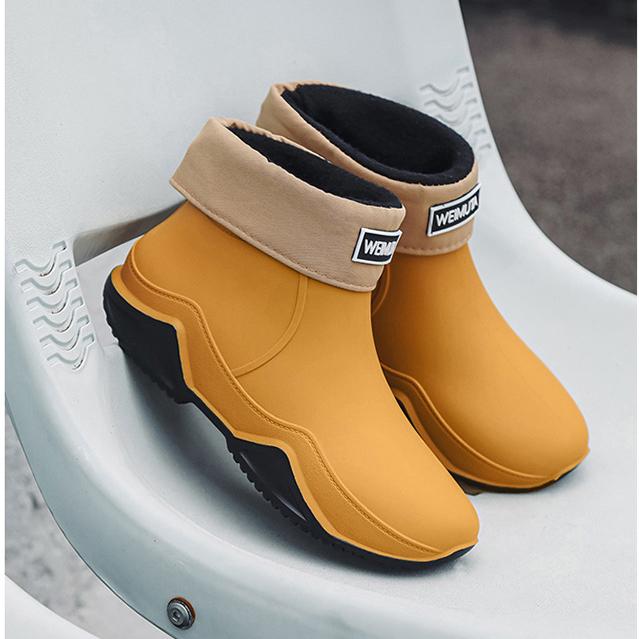 Women's Anti Slip Durable Rubber Shoes Outdoor Short Tube Rain Boots Waterproof Durable Rain Boots Solid Color Garden Shoes Low Top Rubber Shoes