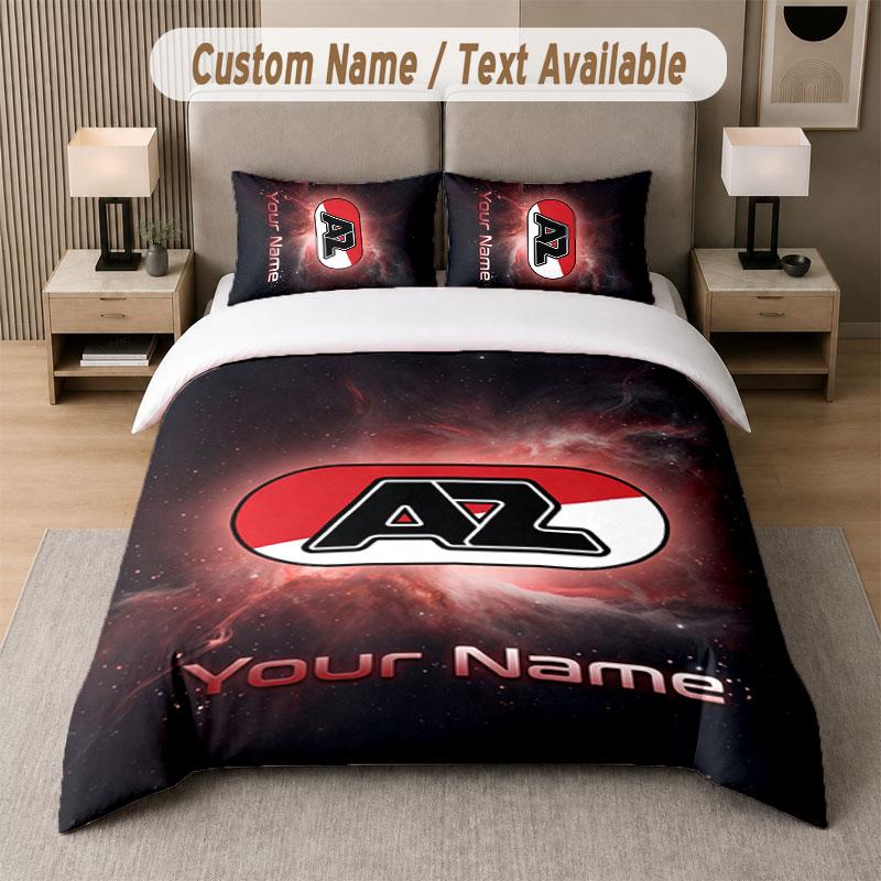 Custom Bedding Set AZ Alkmaar Pattern, Print Name Text 1 Duvet Cover plus 2 Pillowcases Home Textile