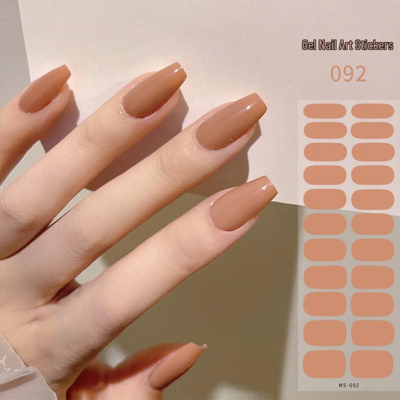 New Style Red Book Gel Nail Stickers: Semi-Western, Korean No-Bake Nail Art