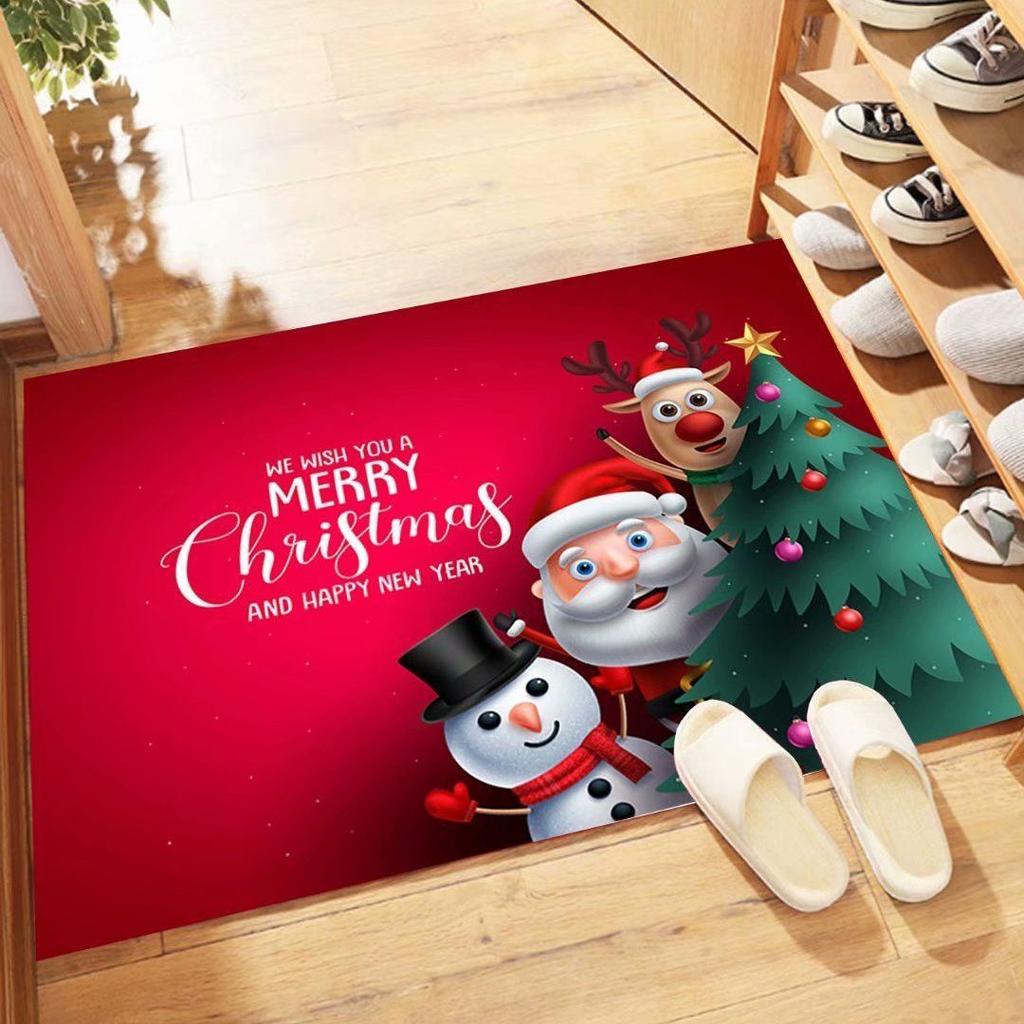 Christmas Door Carpet Floor Mat Halloween Living Room Coffee Table Mat Bathroom Thickened Non-slip Floor Mat