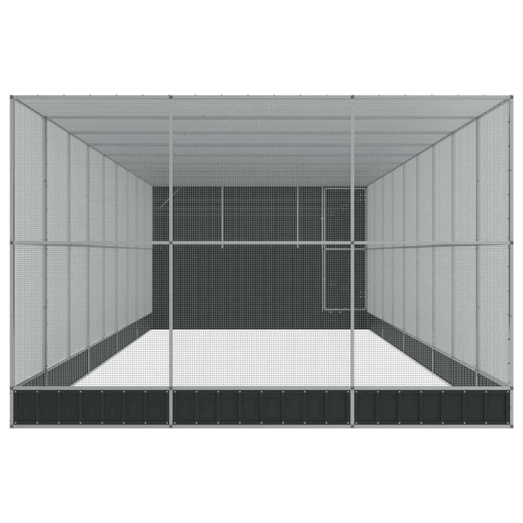 Vidaxl Aviary with Extension, Silver, 1118X303X216 Cm, Steel