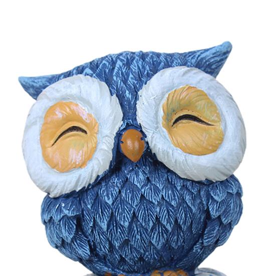 Figurină cu bufniță, bază realistă, pictură manuală, rășină, ornament stabil pentru camera de zi