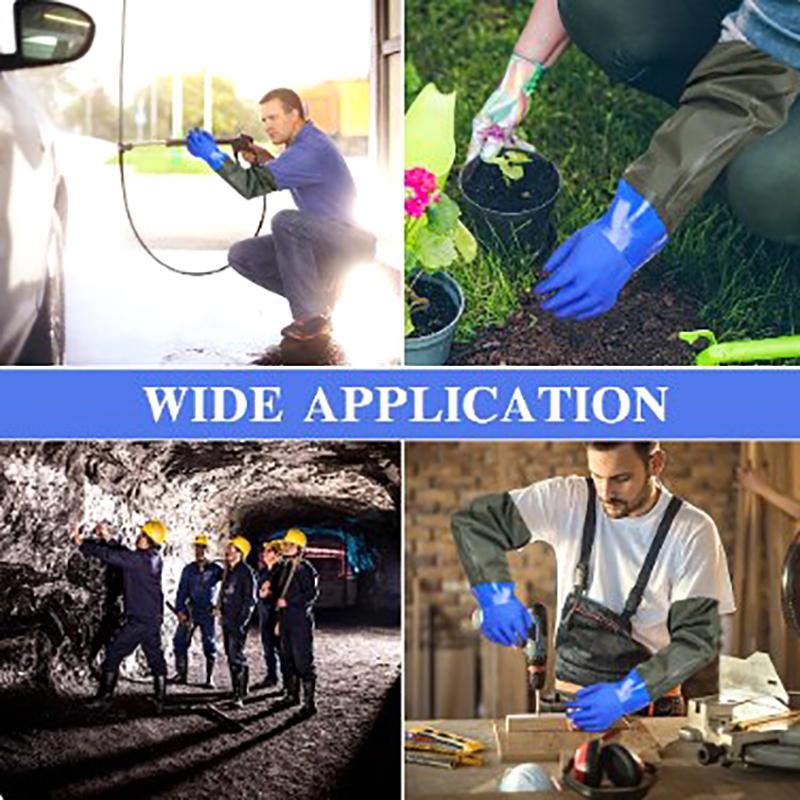 1 Pár Dlouhé Vodotěsné Rukavice na Čištění Odpadu Chemicky Odolné Rukavice Pvc Opakovaně Použitelné Odolné Dlouhé Gumové Rukavice