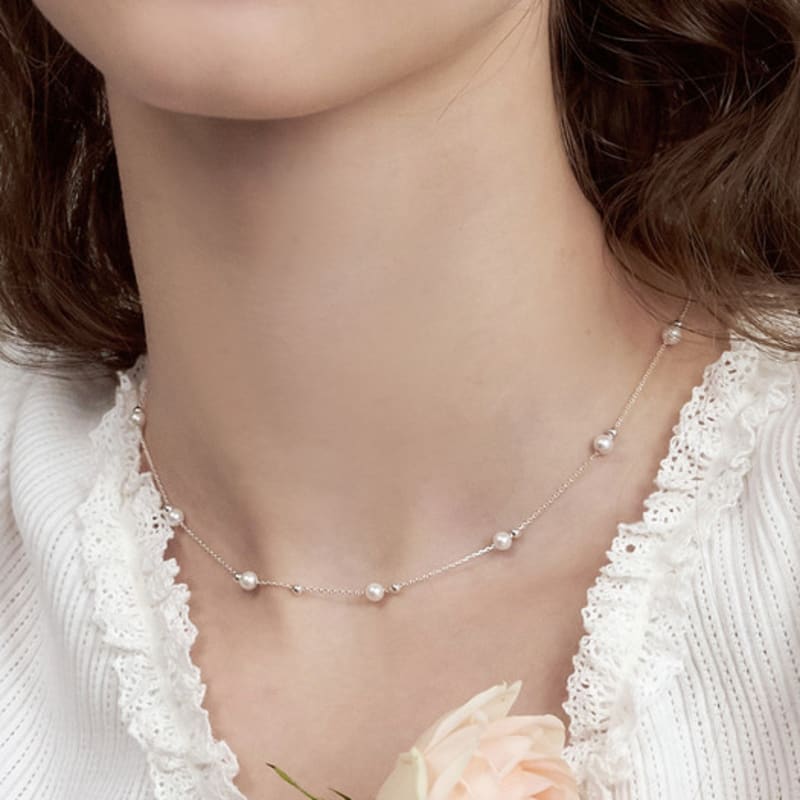 

ENGBROX ivy pearl necklace silver