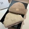 Embroidery Square Expression Wool Blend Knitted Hat Winter Warm Soft Waxy Enlarged Version Ear Protection Wool Hat Women
