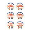 6Pcs Happy Birthday Thank You Sticker Set Cute Party Decals for Gift Wrapping Cards Kindergarten Crafts Colorful Birthday Stickers for Celebration