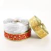 Gold and Silver Embroidered Christmas Ribbon for Gift Box Packaging