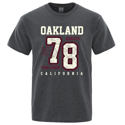 Oakland Athletic 78 Team League Kalifornien Herren T-Shirt Baumwolle Sommer T-Shirt Lässig Atmungsaktive Kleidung Übergröße Kurzarm