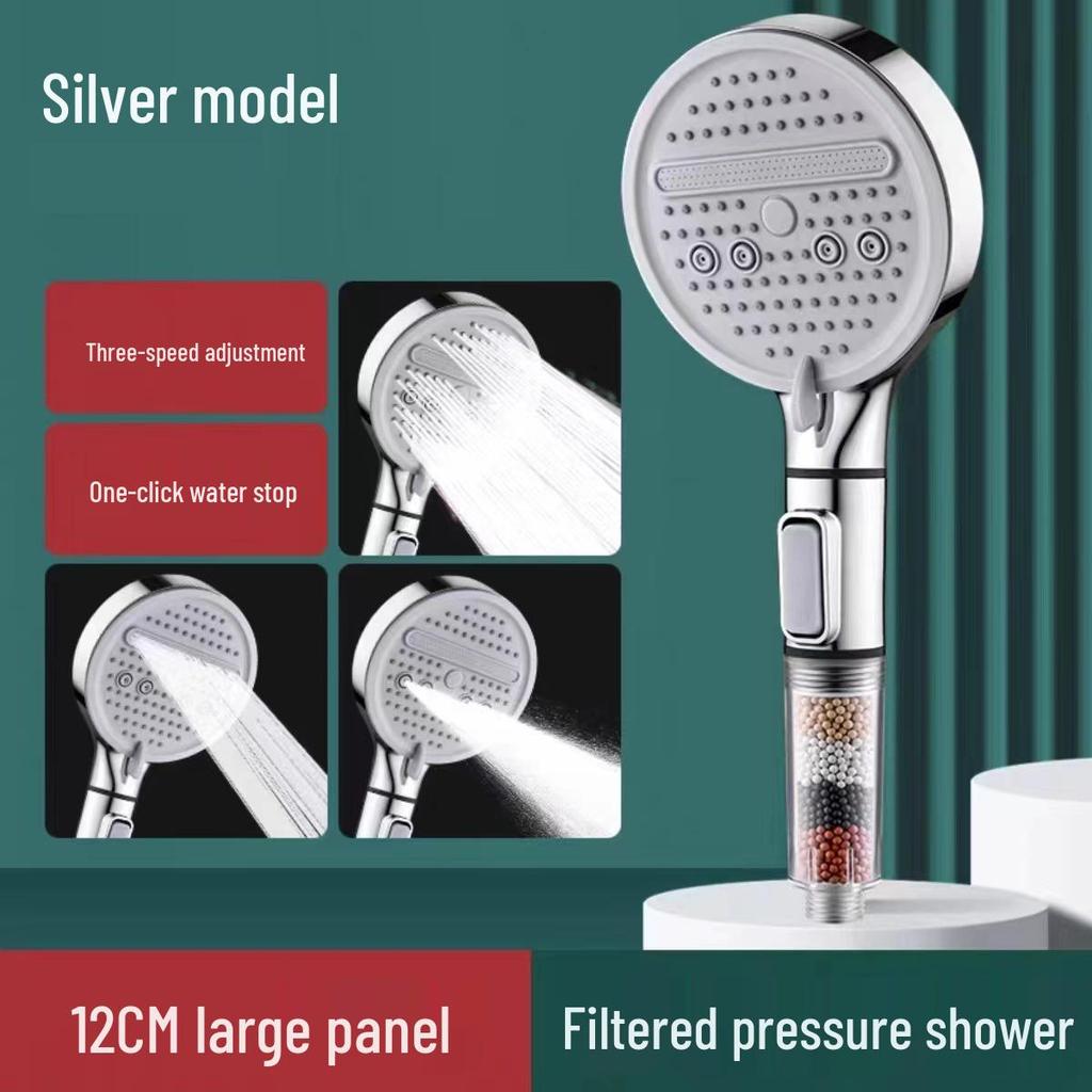 Five-Speed Large Panel Handheld Shower Head with Hose