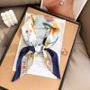 Korean Version of Spring Versatile Flower Small Square Scarf Small Fresh Chest Wrap Headscarf Decorative Scarf Neck Small Scarf Small Silk Scarf